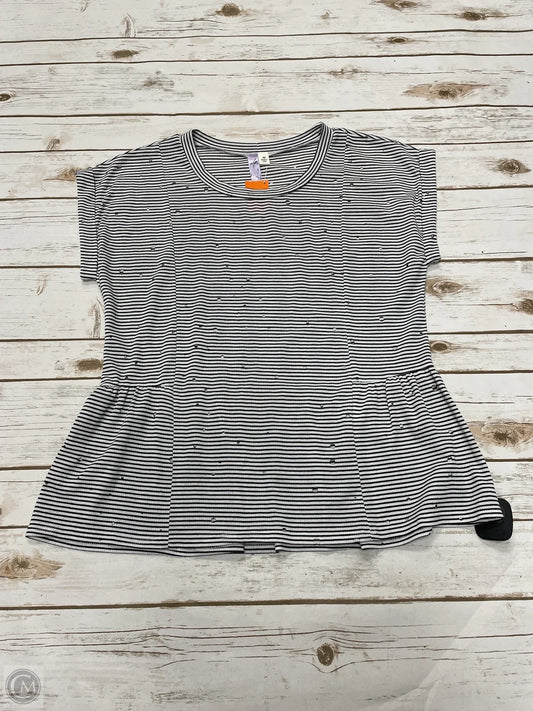 Top Short Sleeve By Alya In Striped Pattern, Size: M