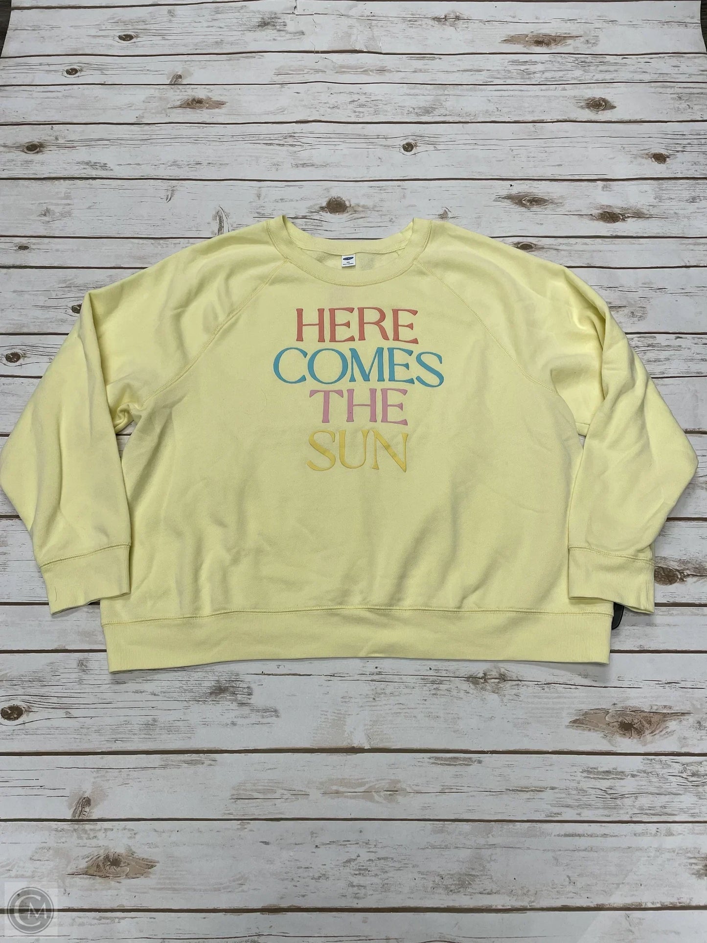 Sweatshirt Crewneck By Old Navy In Yellow, Size: Xxl