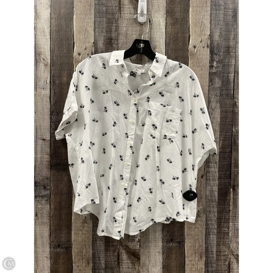 Top Short Sleeve By Madewell In Black & White, Size: M