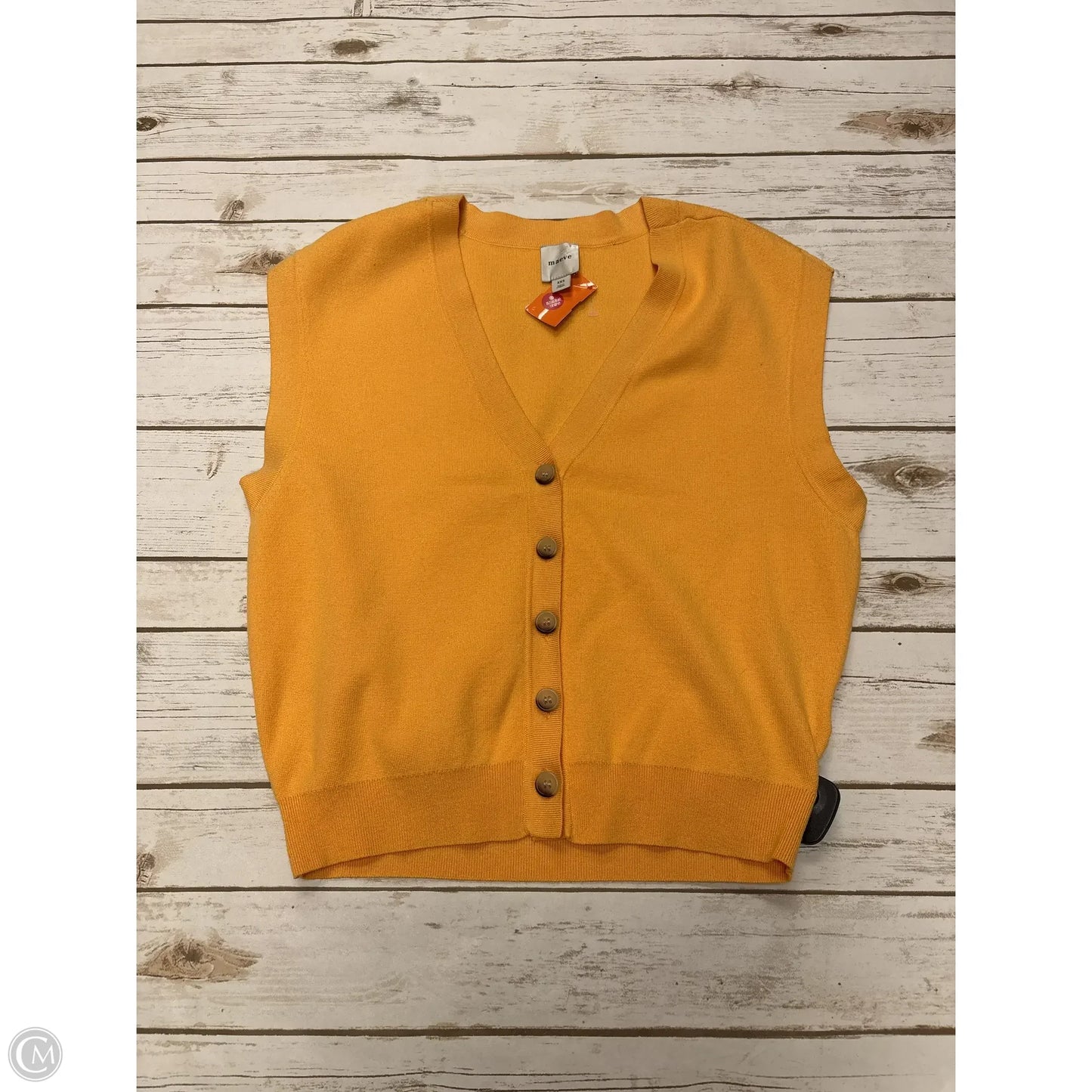 Vest Sweater By Maeve In Gold, Size: Xxs