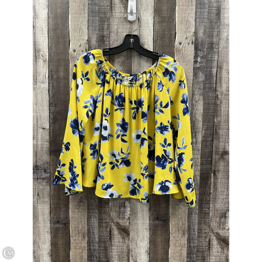 Top Long Sleeve By Elizabeth And James In Blue & Yellow, Size: Xs