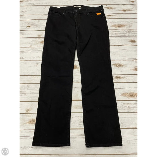 Jeans Straight By Levis In Black Denim, Size: 16