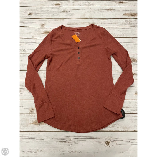 Top Long Sleeve By Time And Tru In Orange, Size: M