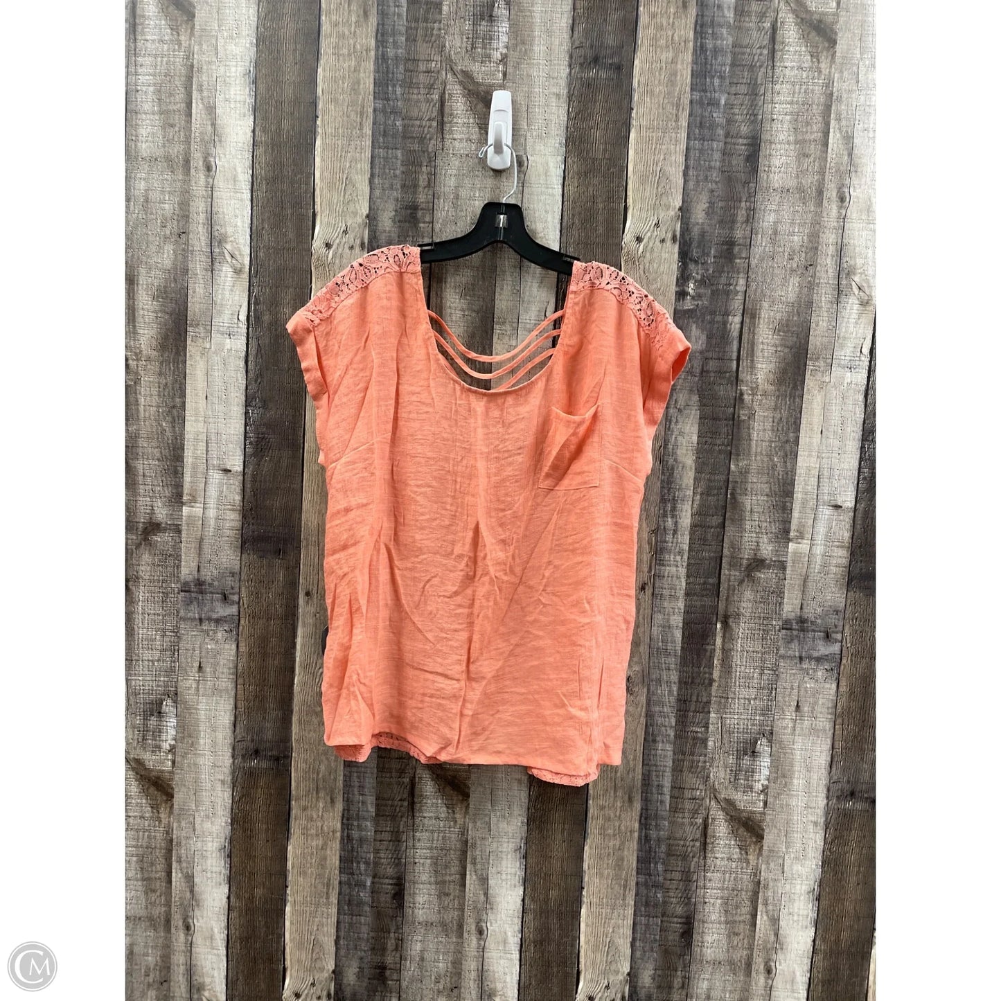 Top Sleeveless By Cme In Peach, Size: 2x