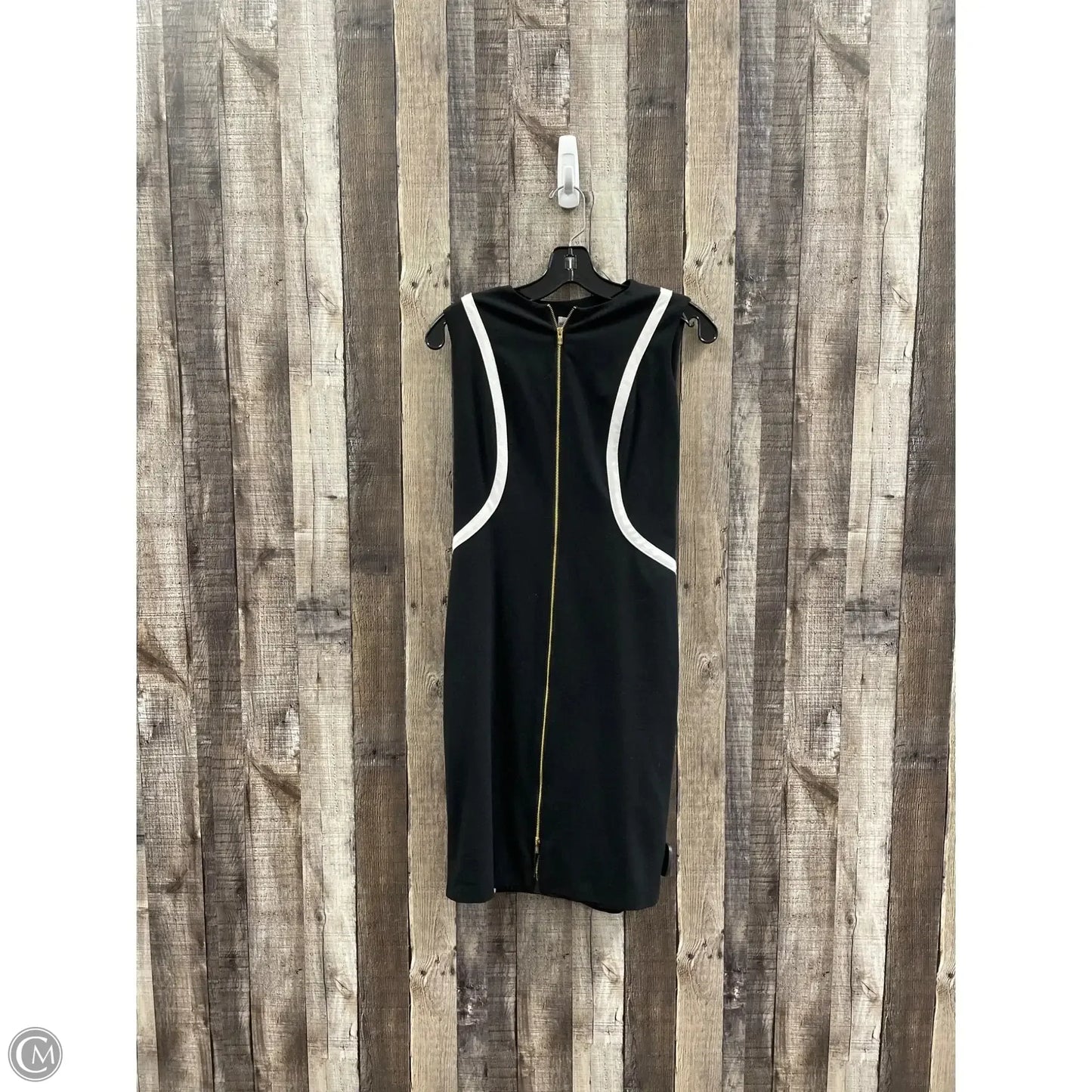 Dress Casual Midi By Calvin Klein In Black & White, Size: M