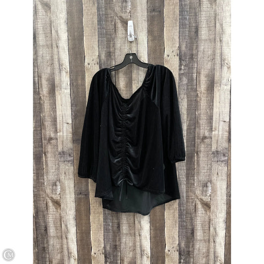 Top Long Sleeve By Cato In Black, Size: 4x