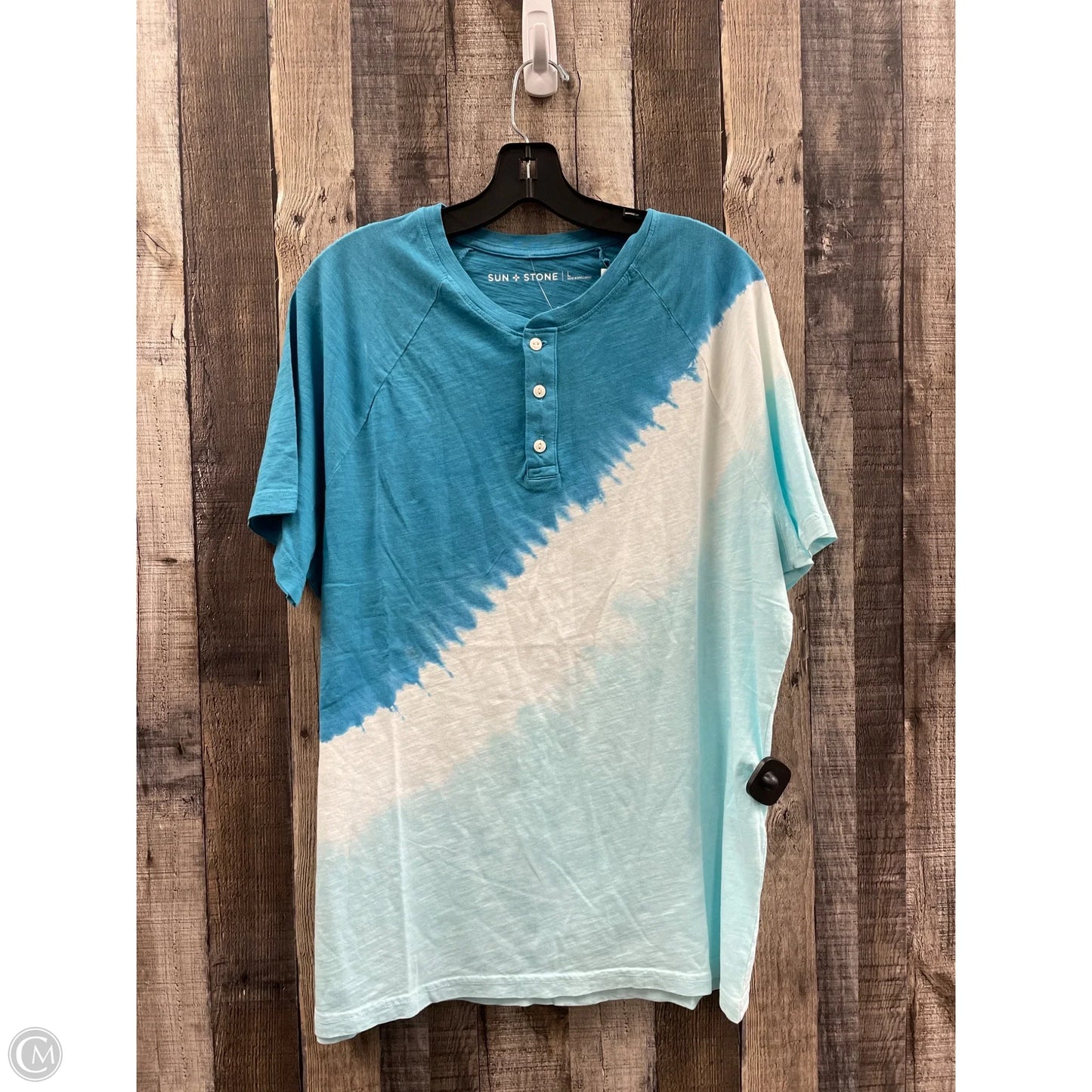 Top Short Sleeve By Cme In Blue, Size: L