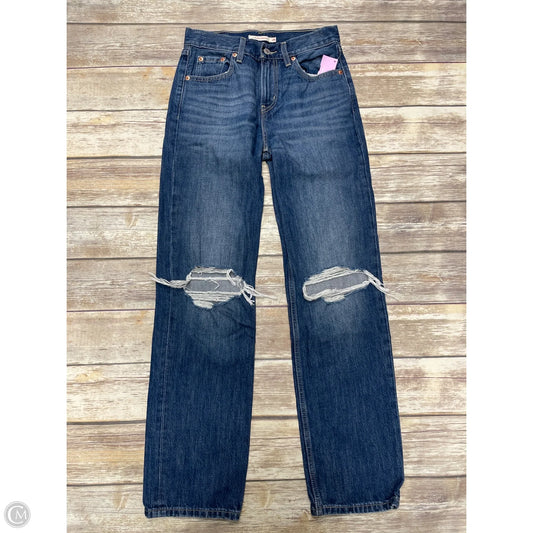 Jeans Straight By Levis In Blue Denim, Size: 0