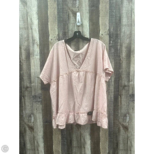 Top Short Sleeve By Shein In Pink, Size: 4x