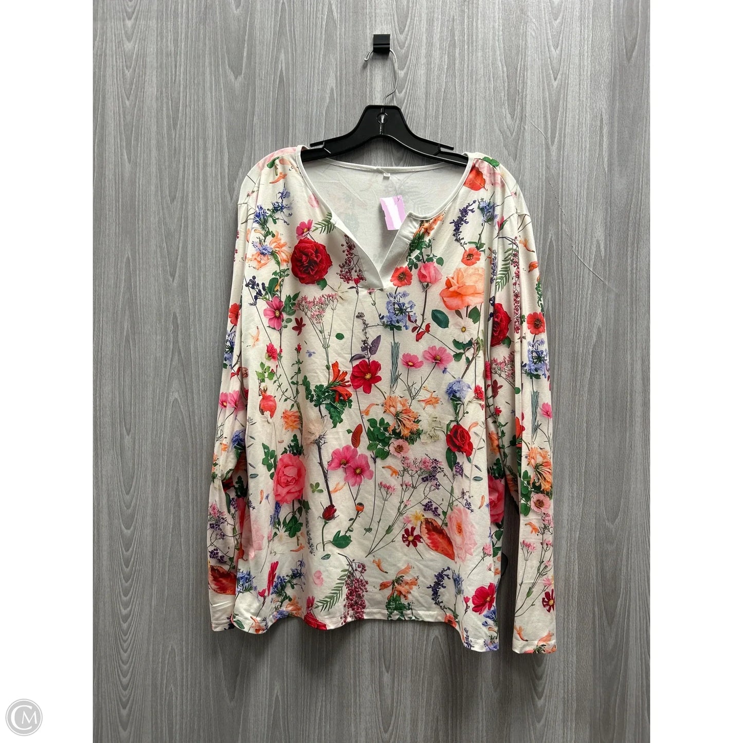 Top Long Sleeve By Cmf In Floral Print, Size: 3x