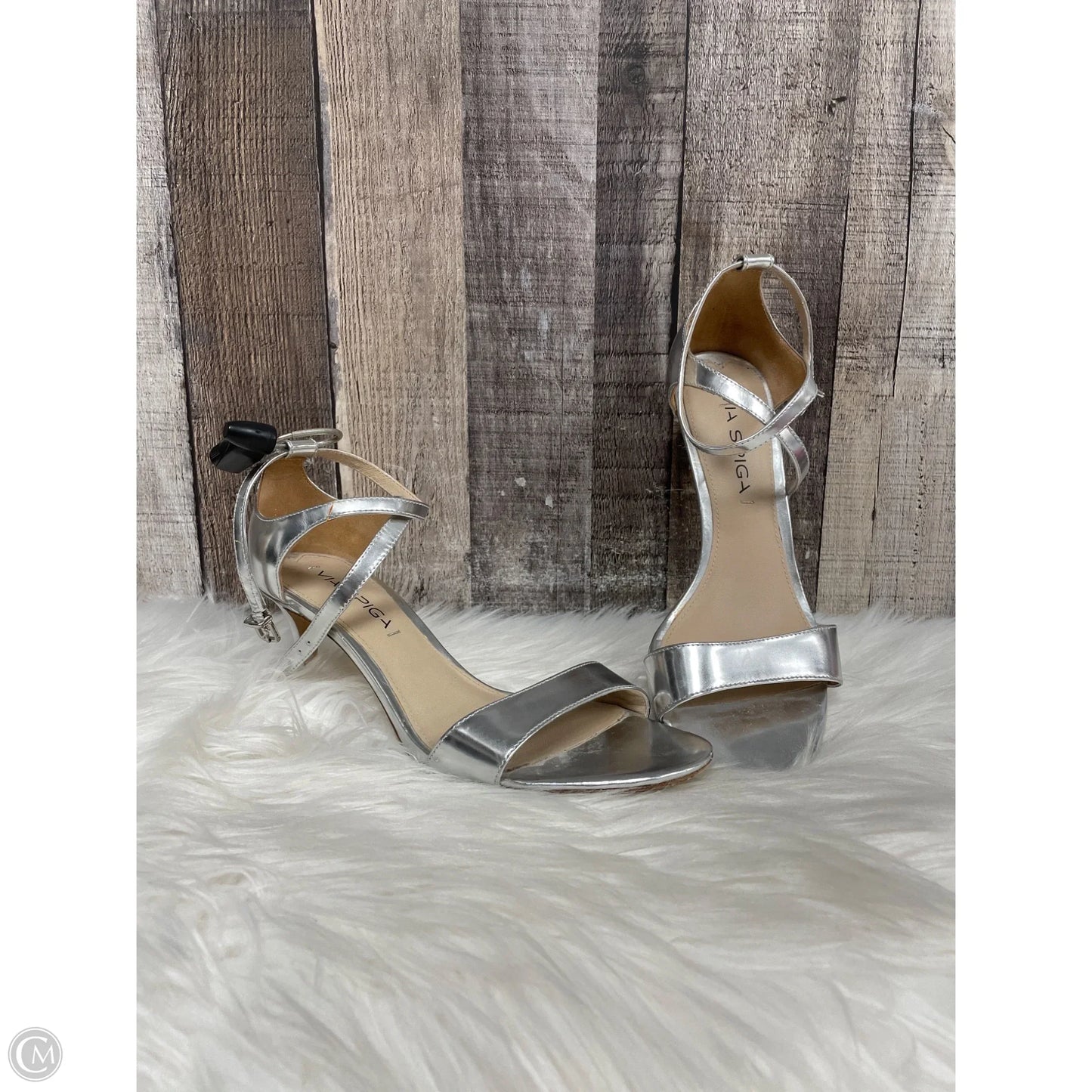 Shoes Heels Stiletto By Via Spiga In Silver, Size: 6.5