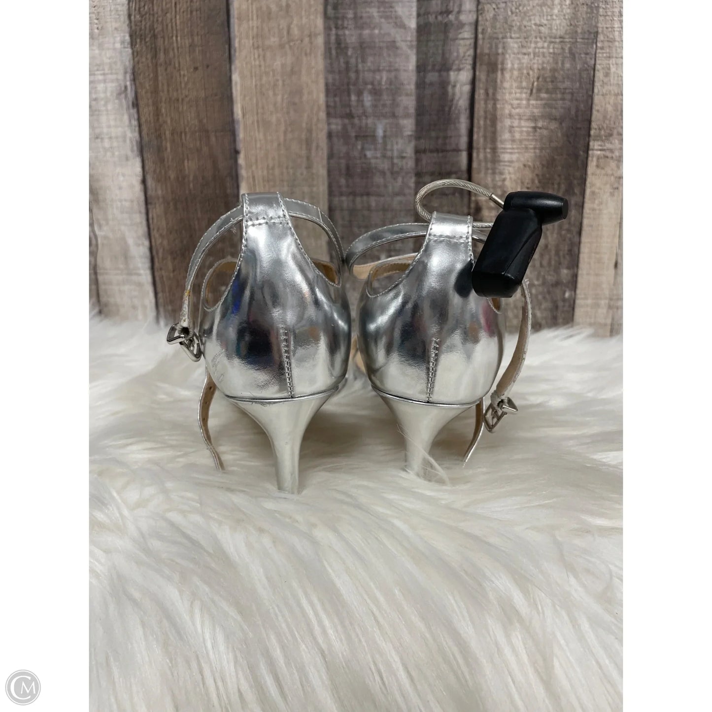 Shoes Heels Stiletto By Via Spiga In Silver, Size: 6.5