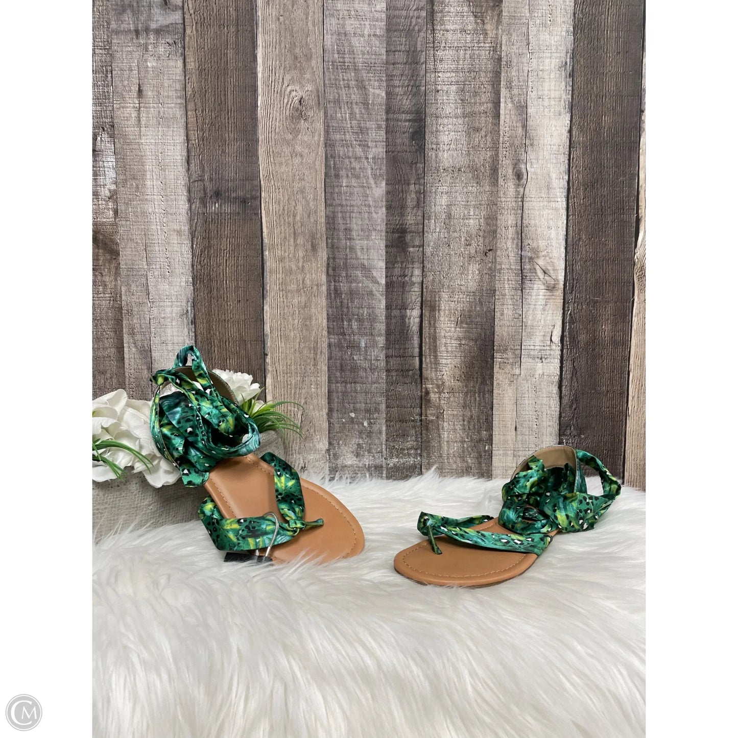 Sandals Flats By Thalia Sodi In Green, Size: 7