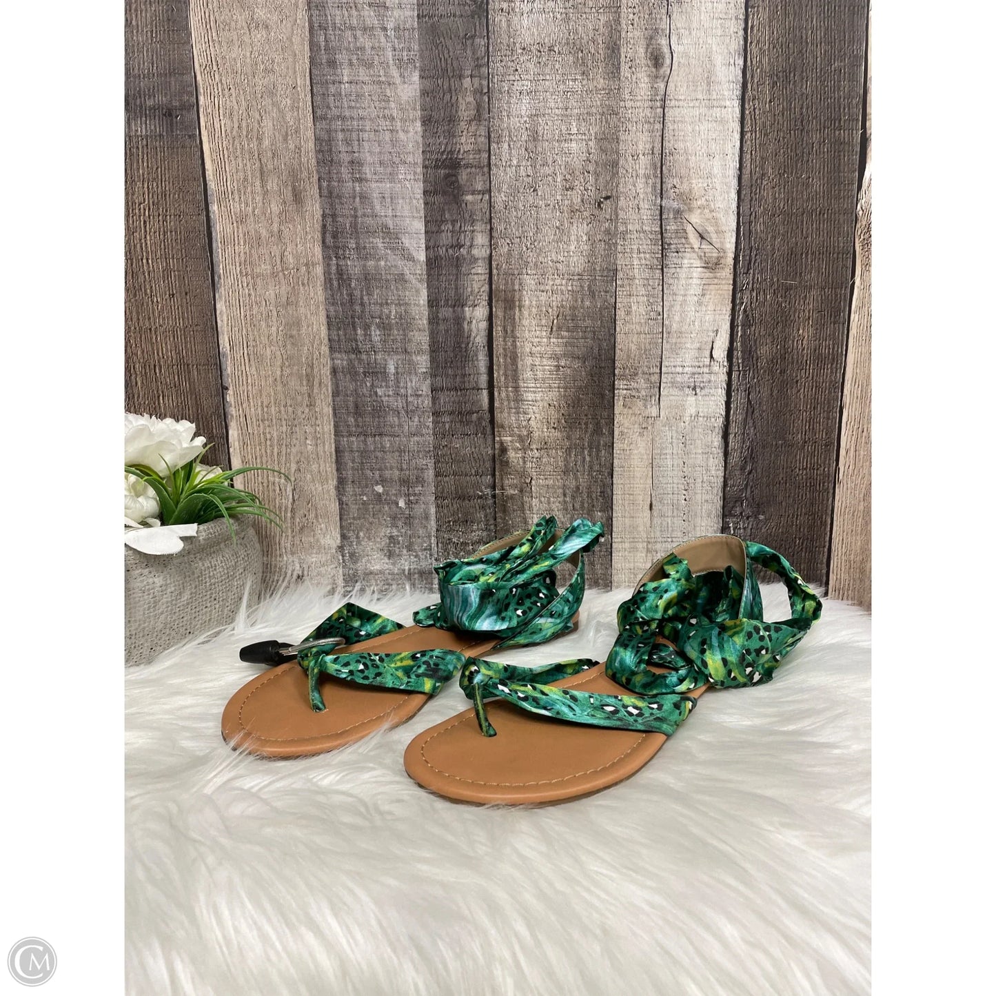 Sandals Flats By Thalia Sodi In Green, Size: 7