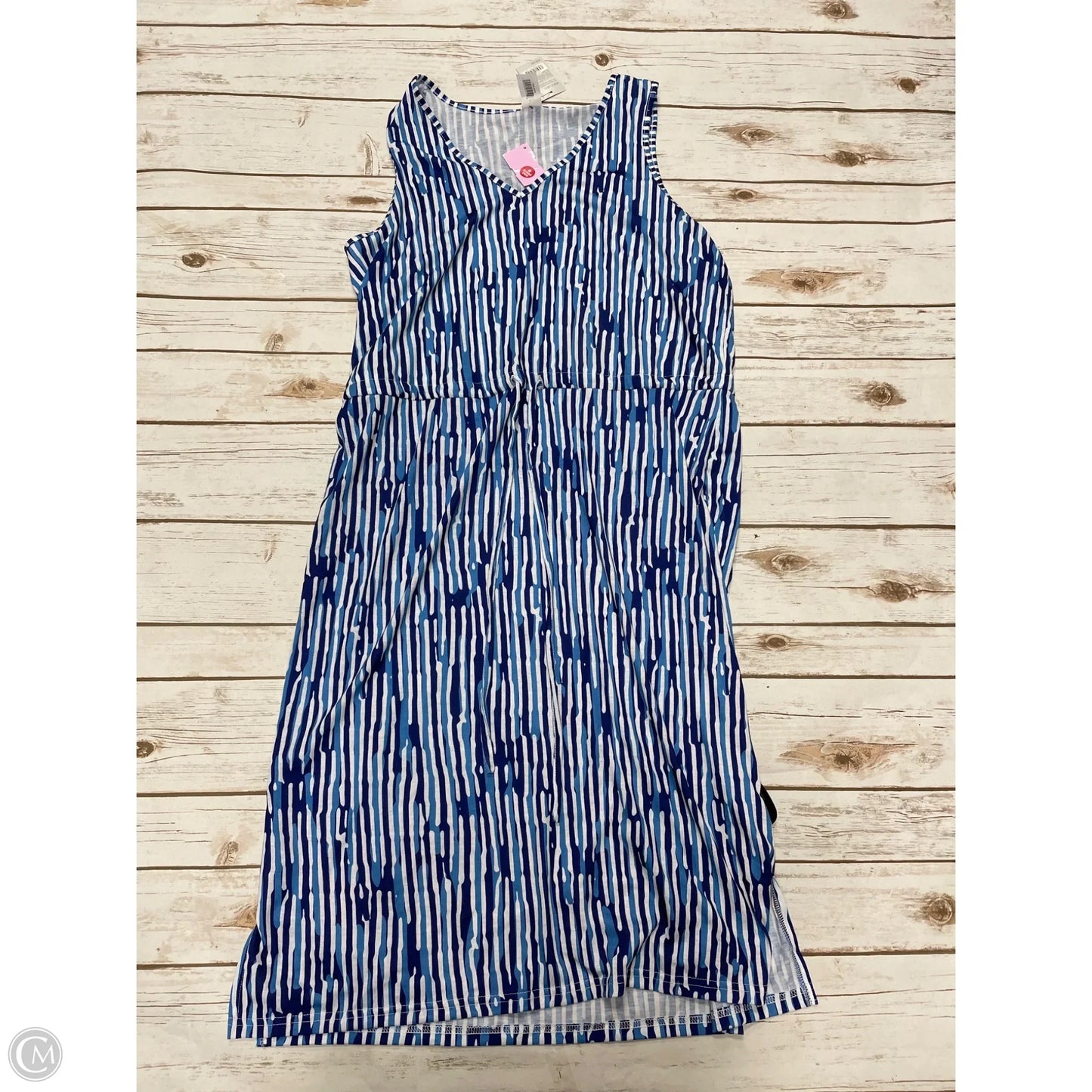 Dress Casual Midi By Cmf In Striped Pattern, Size: L