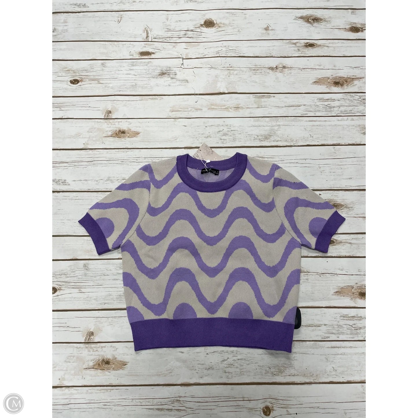 Top Short Sleeve By Cme In Purple, Size: S