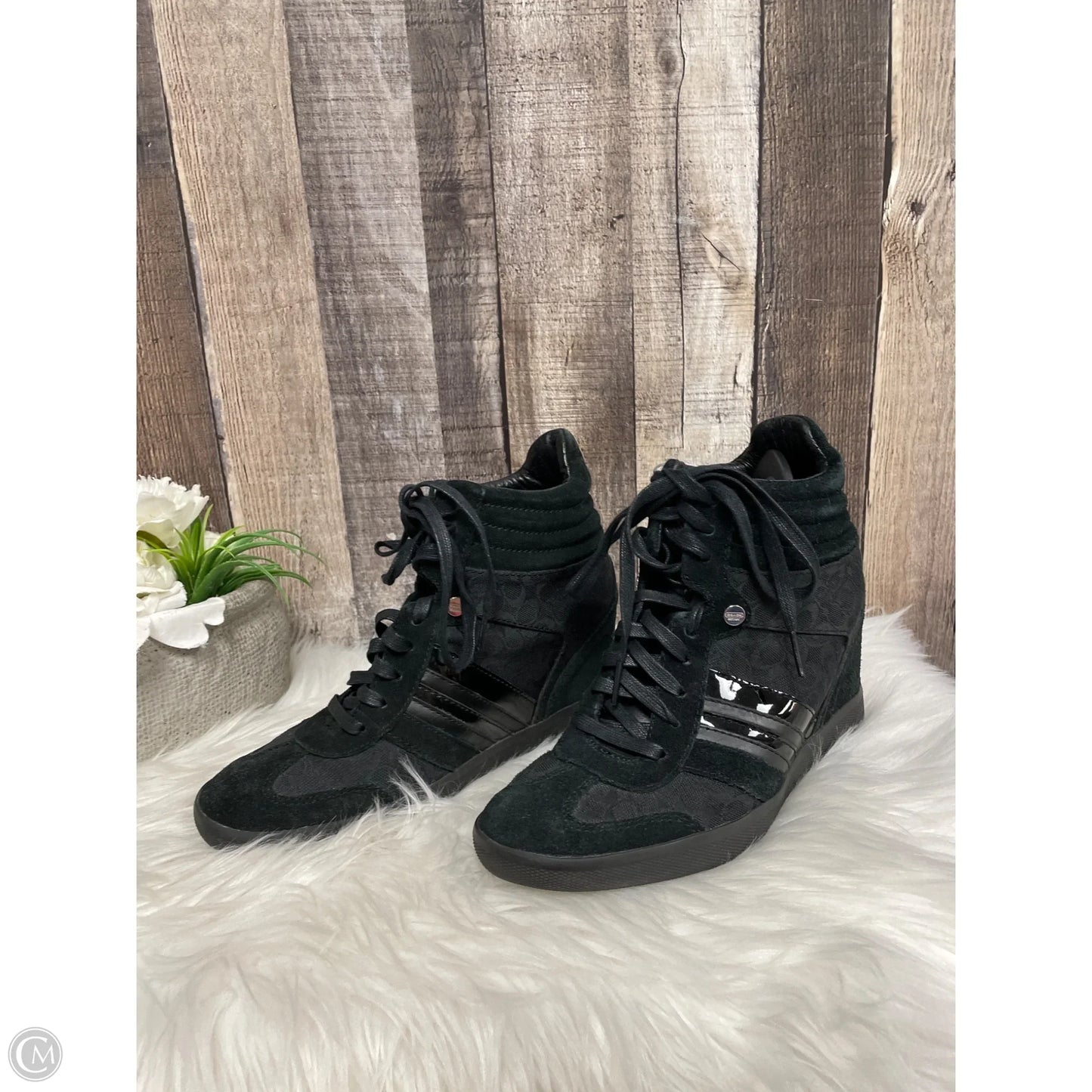 Boots Designer By Coach In Black, Size: 8