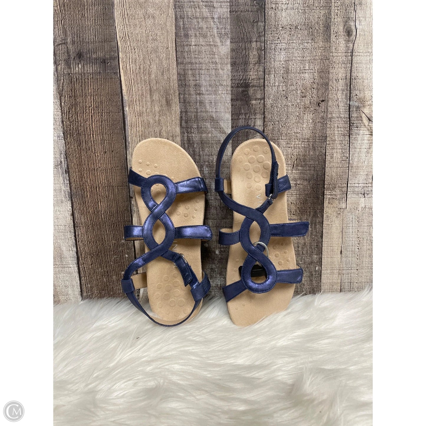 Sandals Flats By Vionic In Blue, Size: 7