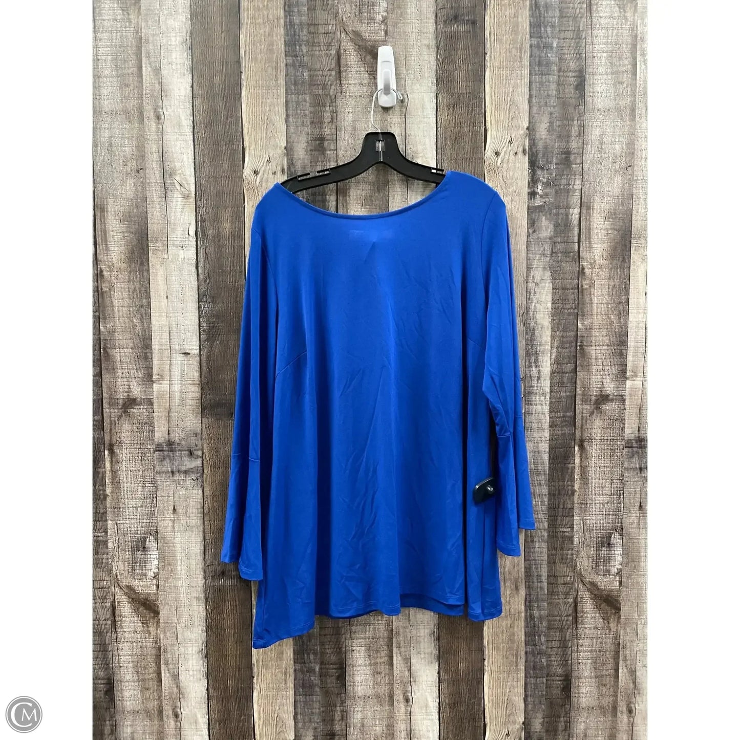 Top Long Sleeve By Cme In Blue, Size: 1x