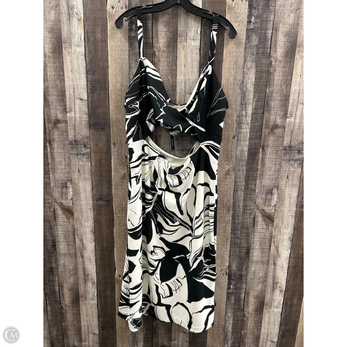 Dress Casual Midi By Express In Black & White, Size: Xl