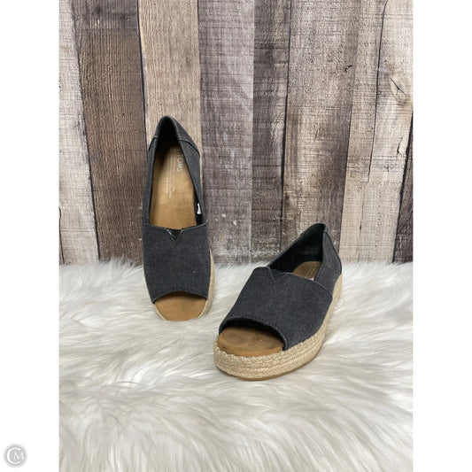 Sandals Heels Wedge By Toms In Black, Size: 6.5