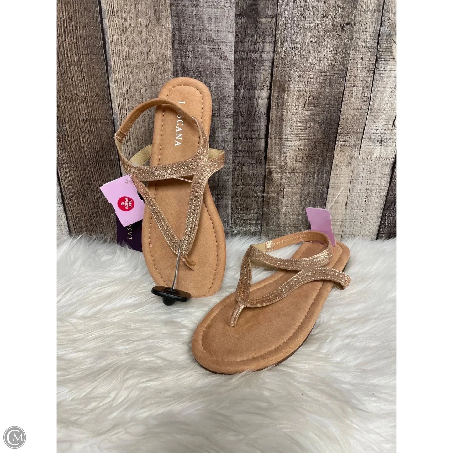 Sandals Flats By Lascana In Rose Gold, Size: 9