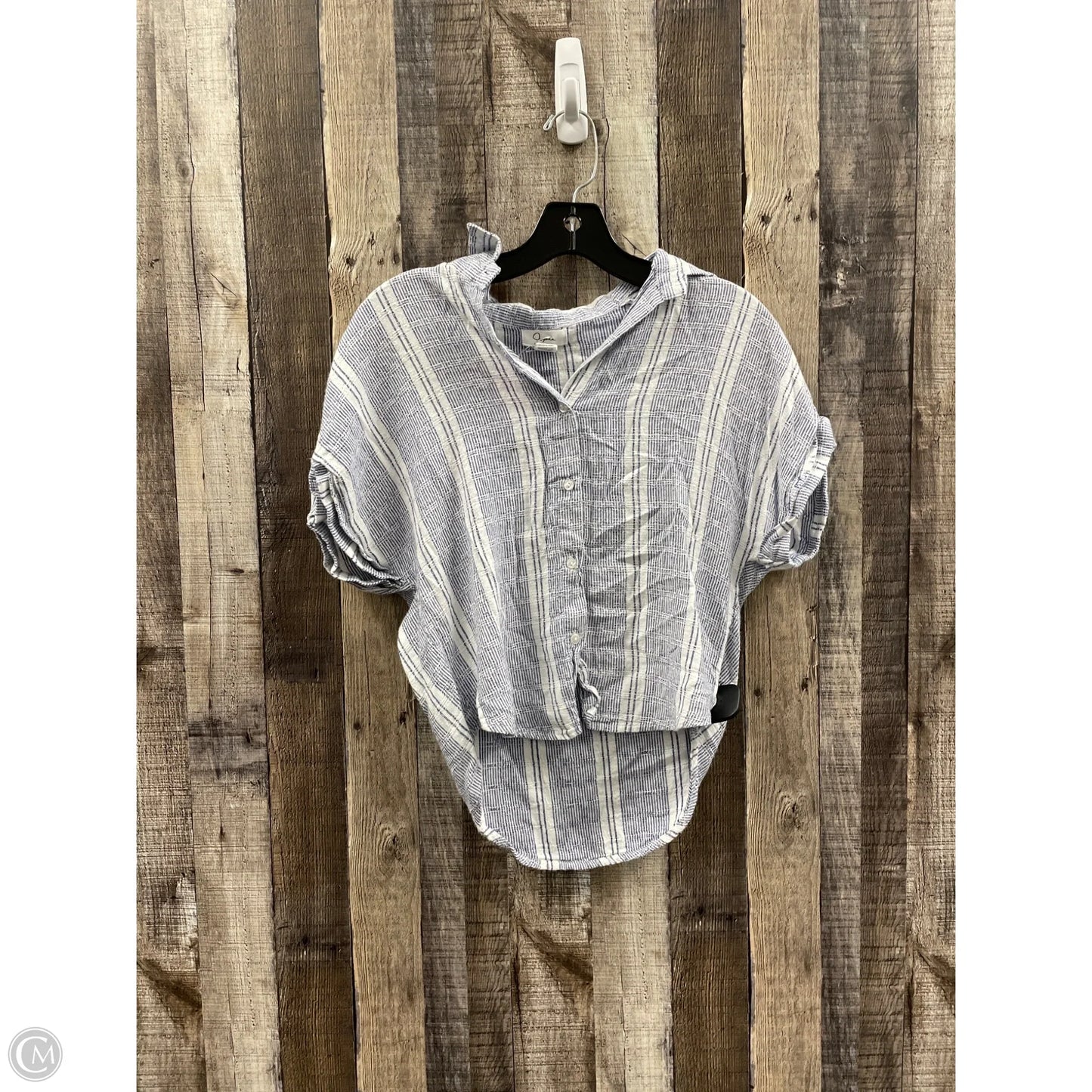Top Short Sleeve By Japna In Striped Pattern, Size: S