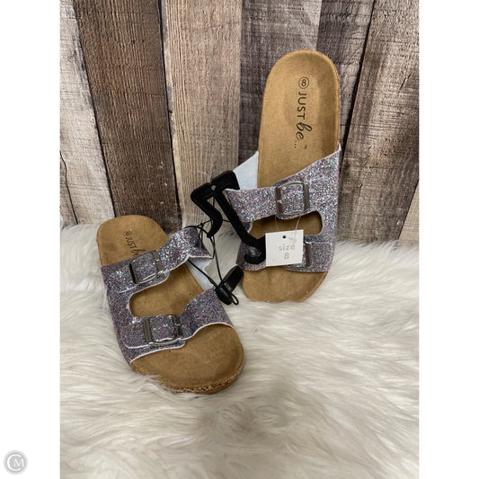 Sandals Flats By Just Be In Multi-colored, Size: 8