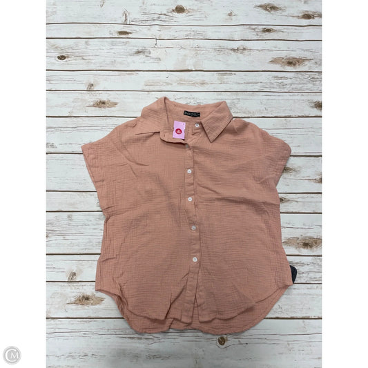 Top Short Sleeve By Cme In Peach, Size: S