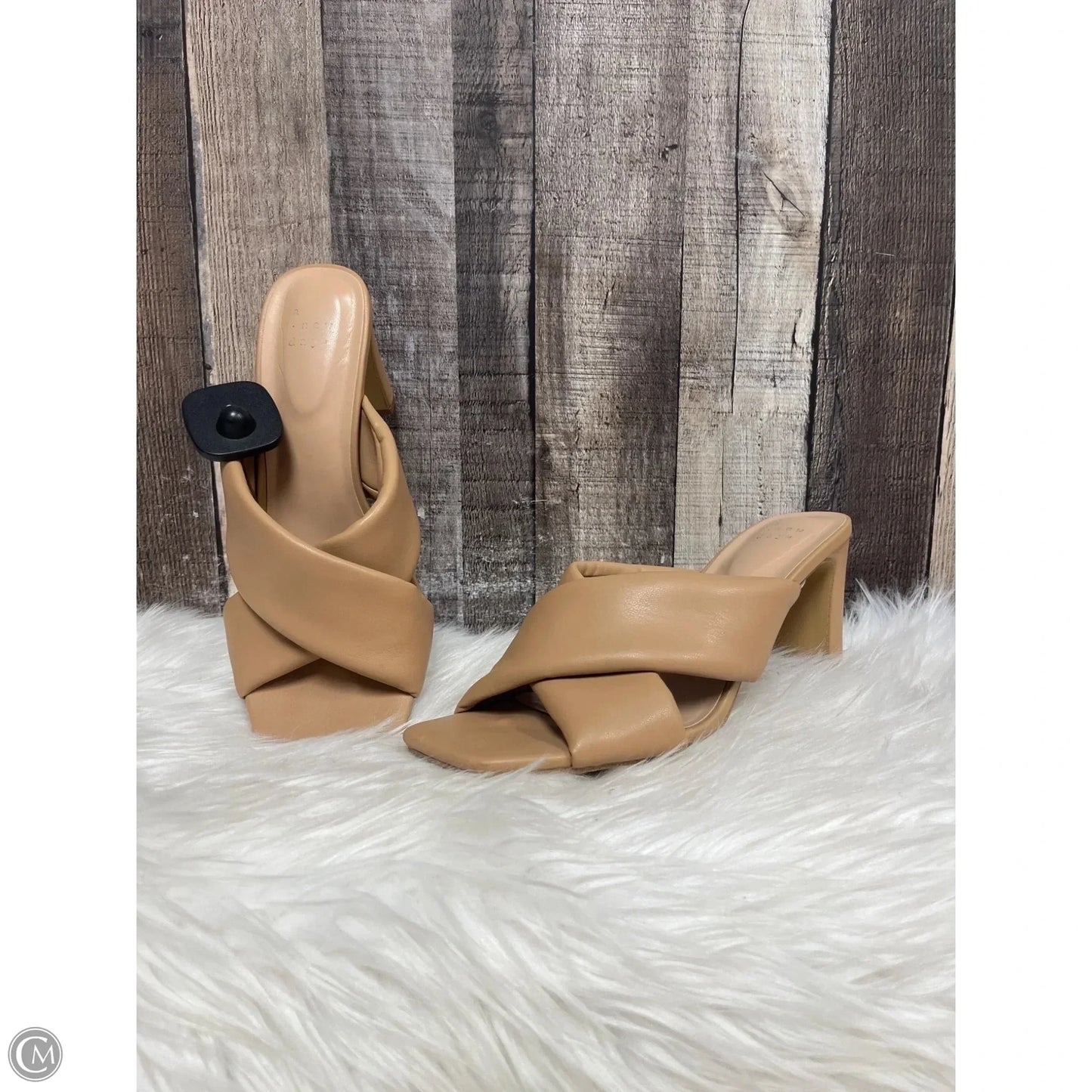 Sandals Heels Block By A New Day In Tan, Size: 9