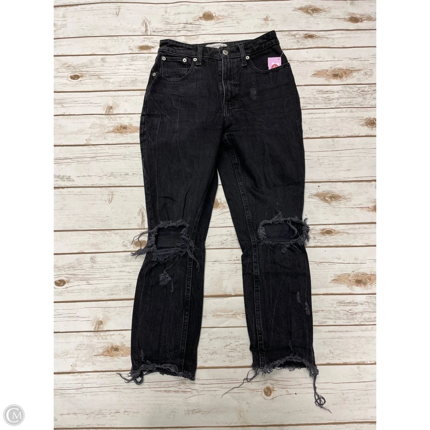 Jeans Skinny By Abercrombie And Fitch In Black Denim, Size: 0