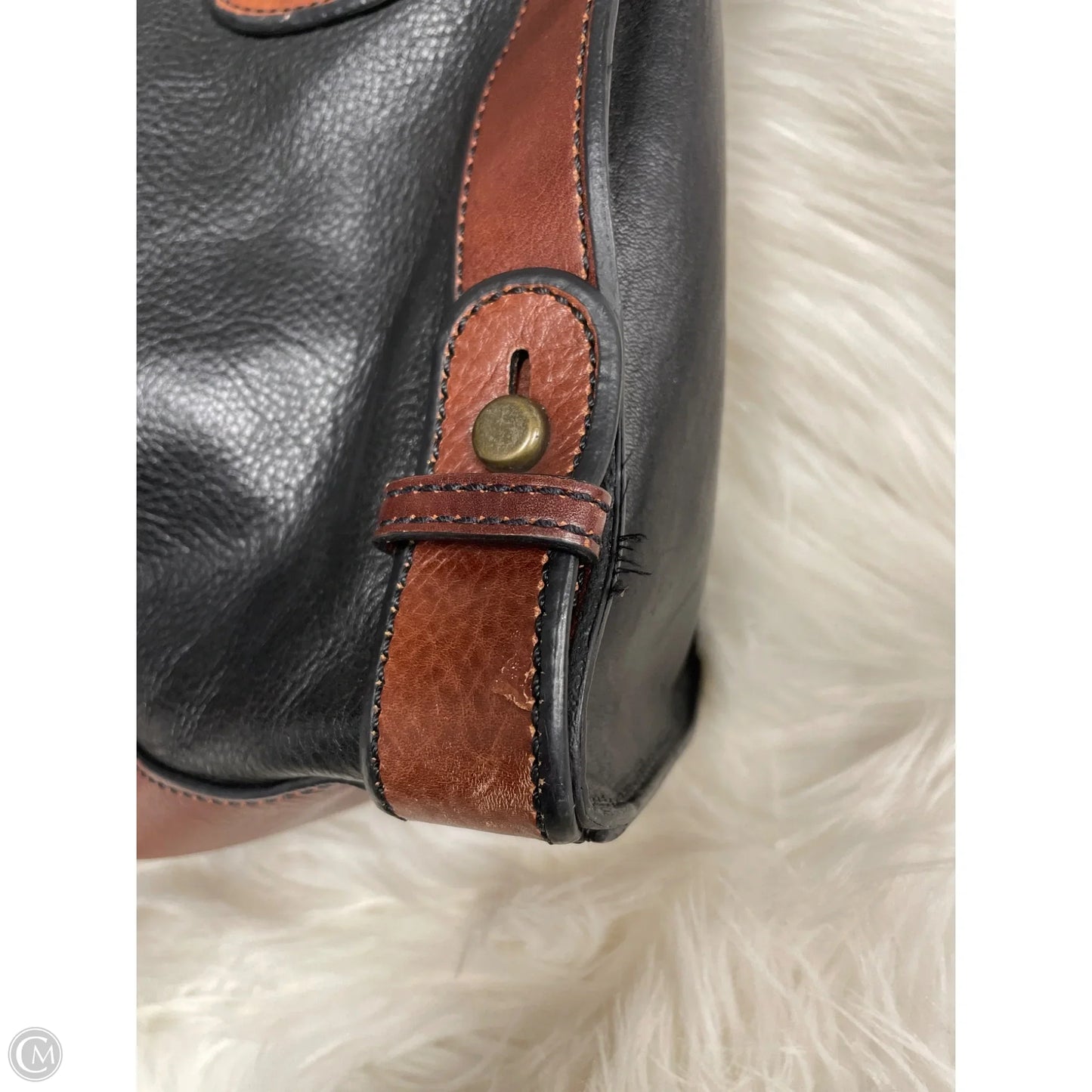 Handbag Leather By Fossil, Size: Large