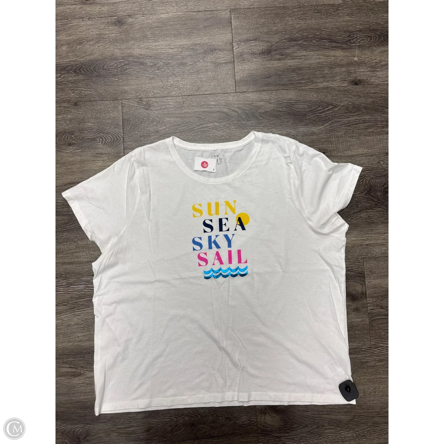 Top Short Sleeve By J. Crew In White, Size: 3x