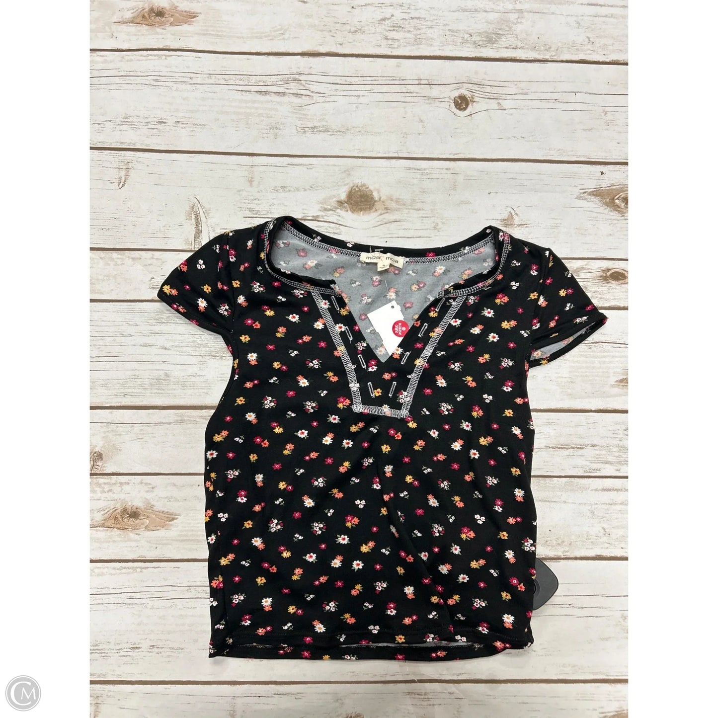 Top Short Sleeve By Moa Moa In Floral Print, Size: M
