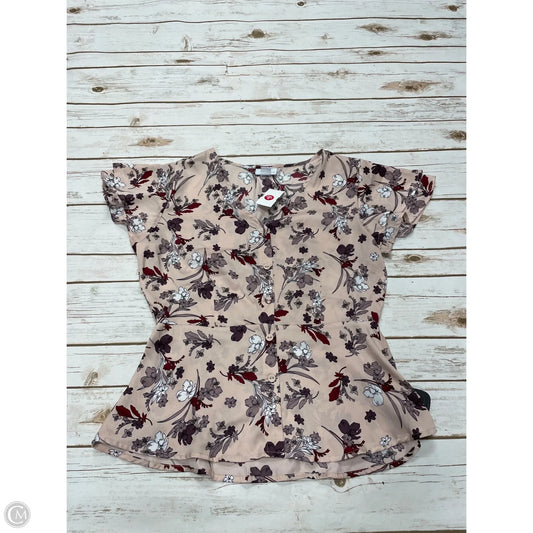 Top Short Sleeve By Liz Claiborne In Floral Print, Size: S
