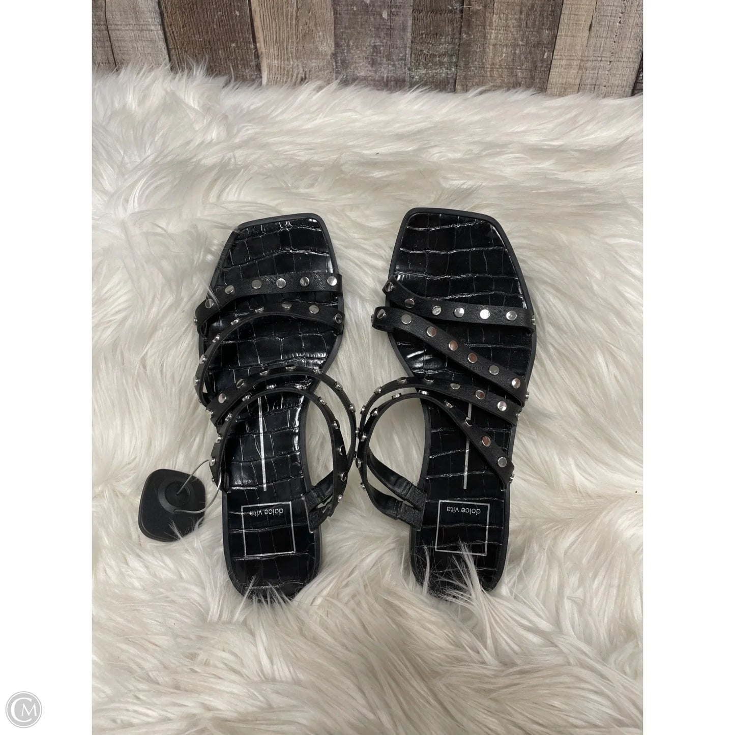 Sandals Flats By Dolce Vita In Black & Silver, Size: 6