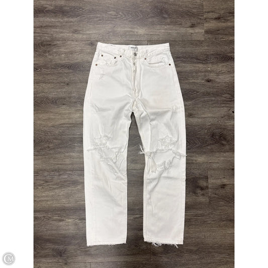 Jeans Straight By Agolde In White Denim, Size: 4