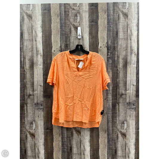 Top Short Sleeve By Loft In Orange, Size: M