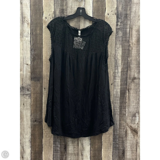 Top Sleeveless By Emerald In Black, Size: 1x