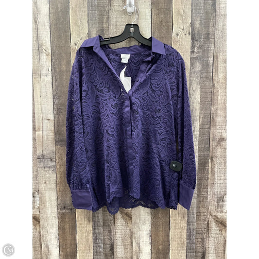 Top Long Sleeve By Chicos In Purple, Size: L