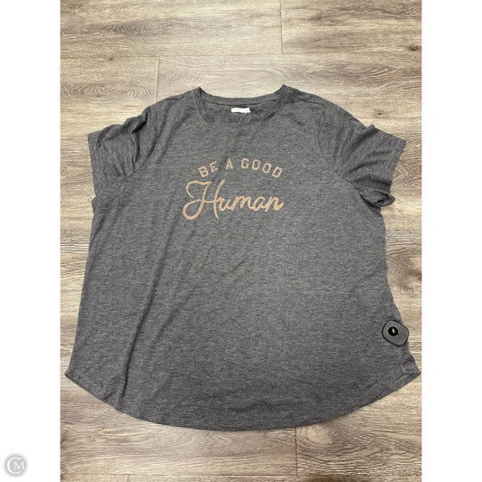 Top Short Sleeve By Maurices In Grey, Size: 2x