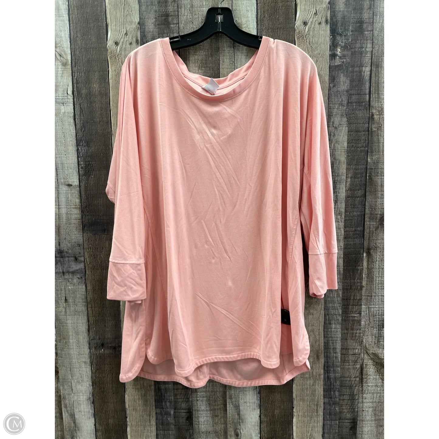 Top 3/4 Sleeve By Chicos In Peach, Size: Xxl