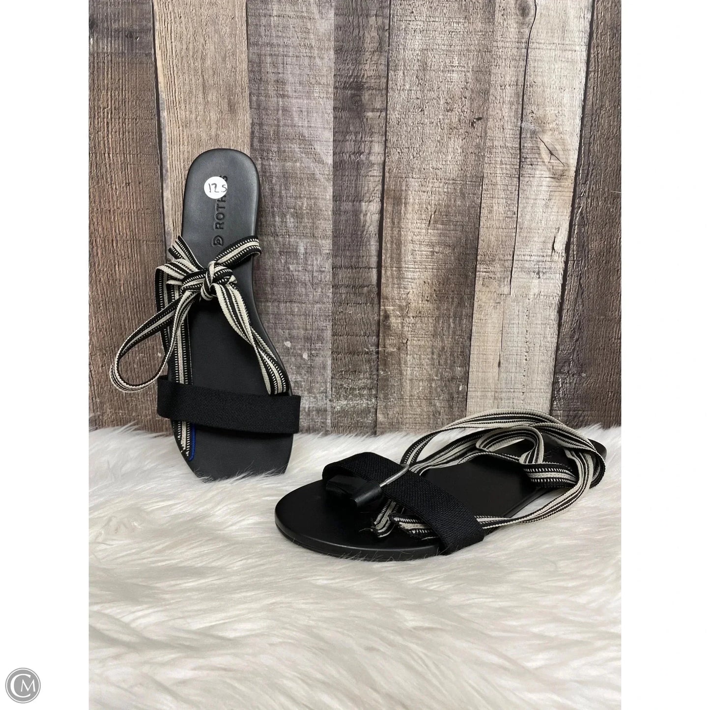 Sandals Flats By Rothys In Black, Size: 12.5