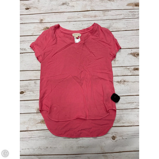 Top Short Sleeve By Cloth & Stone In Pink, Size: Xs
