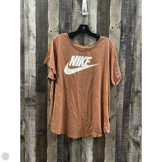 Athletic Top Short Sleeve By Nike In Brown, Size: 3x
