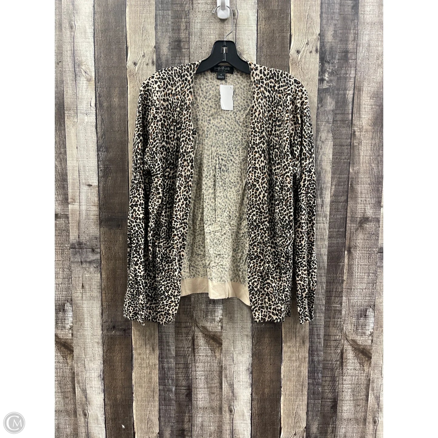 Cardigan By August Silk In Animal Print, Size: Xl