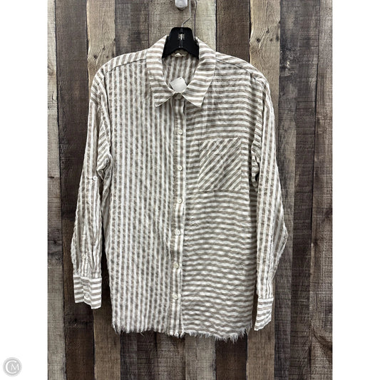 Top Long Sleeve By Hem & Thread In Striped Pattern, Size: S