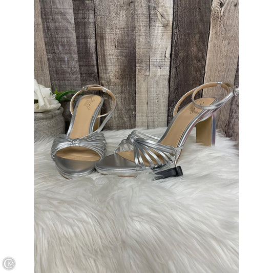 Shoes Heels Block By Badgley Mischka In Silver, Size: 10
