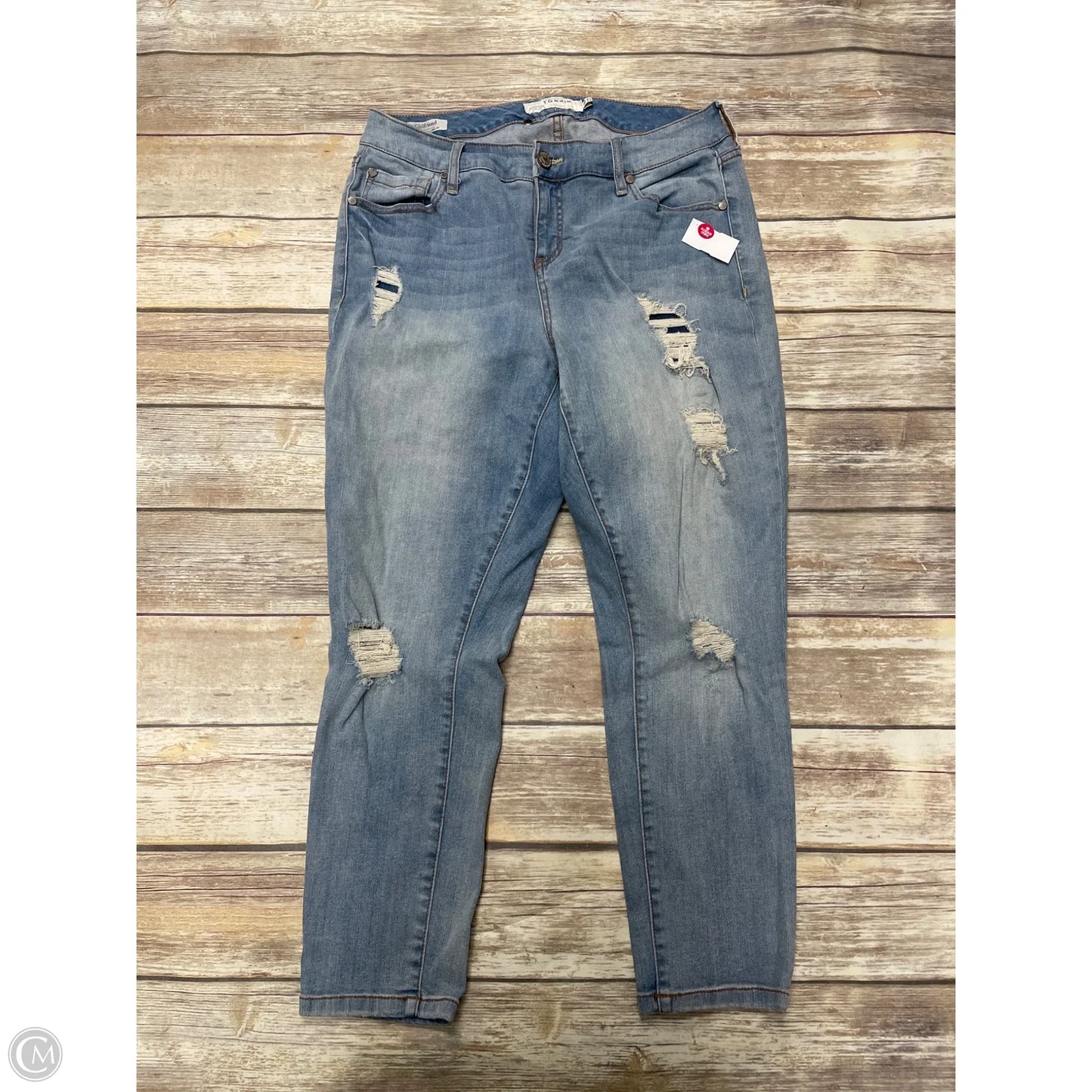 Jeans Straight By Torrid In Blue Denim, Size: 14