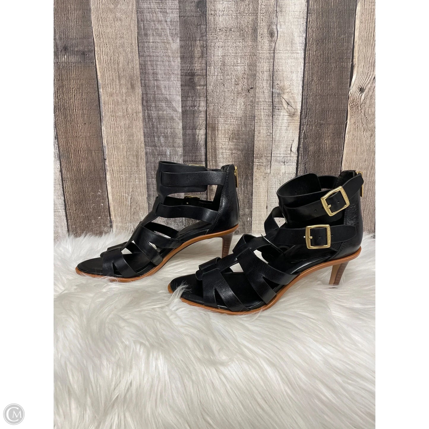 Sandals Heels Stiletto By Vince Camuto In Black, Size: 9